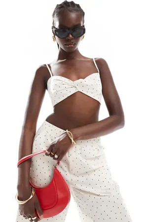 ASOS Poplin bralet in spot co-ord