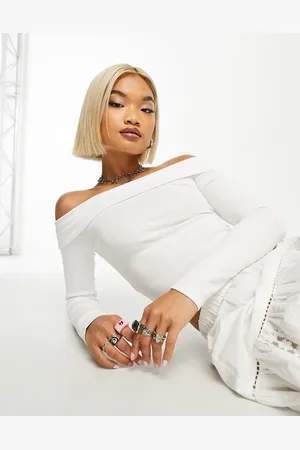 Bershka Bardot soft touch long sleeve top co-ord in