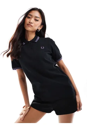 Fred Perry Twin tipped polo shirt in with purple glitter tipping
