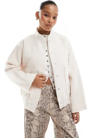 Pieces® Bomber jacket in cream