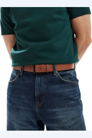ASOS Faux leather belt with contrast buckle in