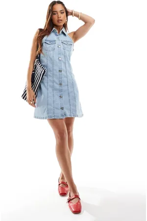 Wrangler Collared denim dress in light