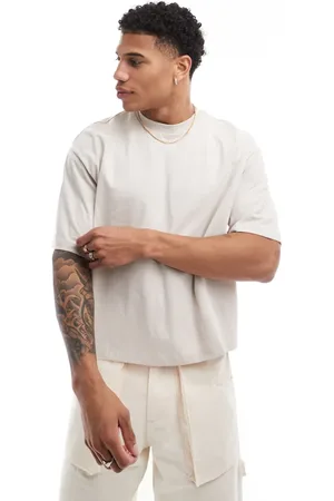 Bershka Boxy fit t-shirt in beige