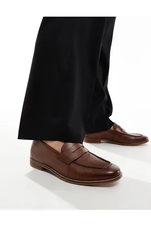 ASOS Loafers in tan leather with natural sole - STONE