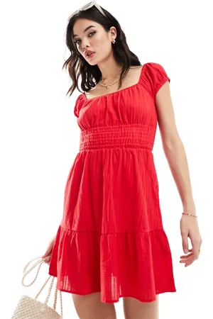 Rhythm Raya cap sleeve beach mini dress in