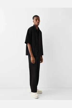 Bershka Wide leg tailored trouser in