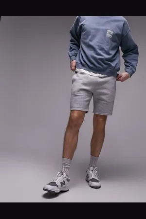 Topman Classic fit jersey short with raw hem in marl