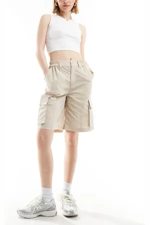 Sixth June Longer length cargo shorts in beige