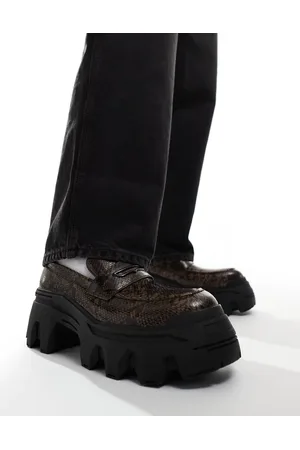 ASOS Chunky loafers in faux snake