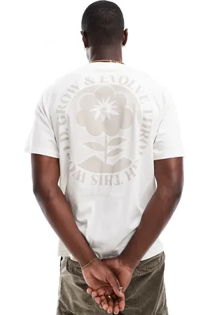 Only & Sons Oversize t-shirt with flower back print in white
