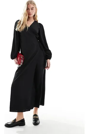 VILA Wrap midi dress in