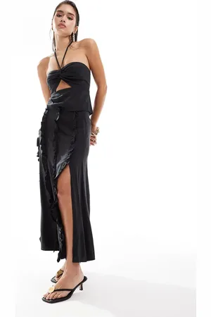 Pretty Lavish Textured ruffle maxi skirt co-ord in