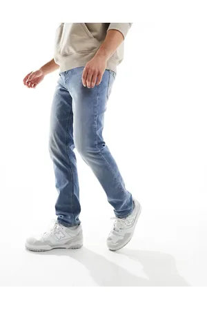 JACK & JONES Glenn slim leg jeans in light wash denim