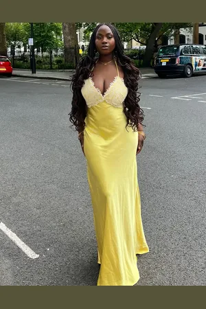 Labelrail X Sumbo Owoyele lace detail camisole satin maxi dress in