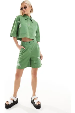 Native Youth Embroidered pocket detail short co-ord in