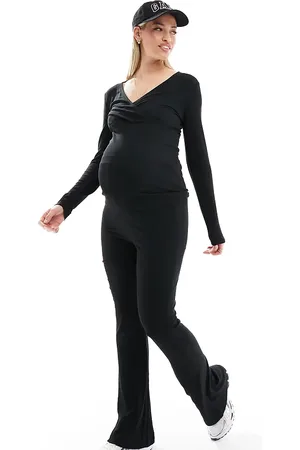 Mama;licious Mamalicious Maternity flared over the bump jersey trouser co-ord in
