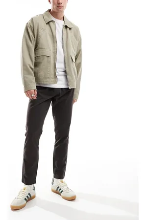 Brave Soul Elasticated waist chino trousers in charcoal