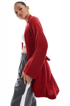 Threadbare Tie front shawl collar cardigan in