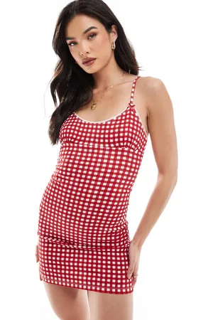 Pull&Bear Gingham check mini dress in