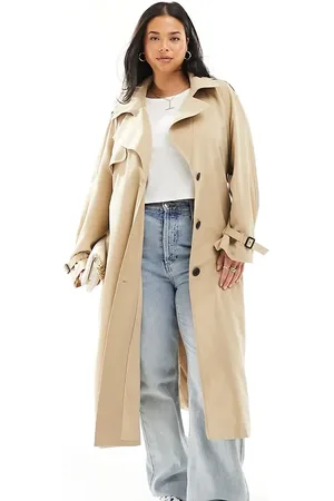 ONLY Longline trench coat in beige
