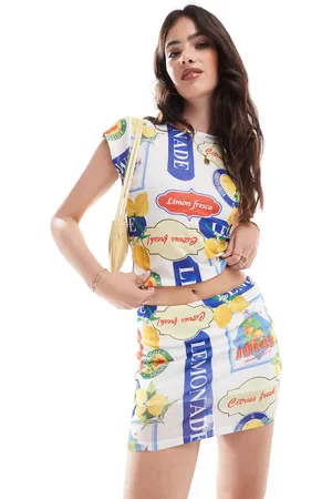 ASOS Fruit printed mesh mini skirt co ord