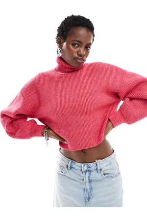 Monki Cropped high neck jumper in