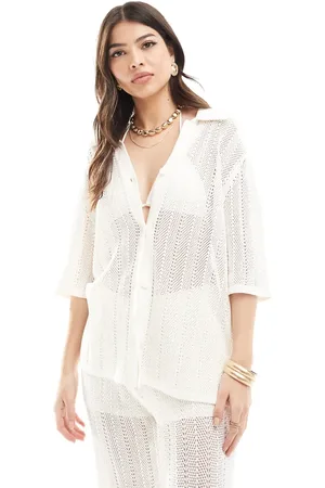 & OTHER STORIES Co-ord crochet knitted shirt in
