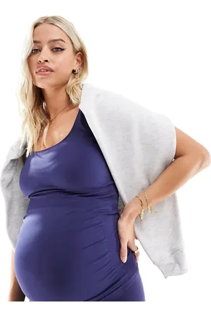 Mama;licious Mamalicious Maternity seamless support vest top co-ord in navy