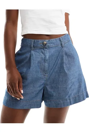 MANGO Denim look relaxed shorts in dark