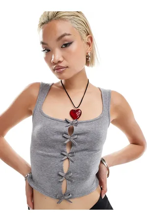 Motel Vonnie bow detail knitted vest in