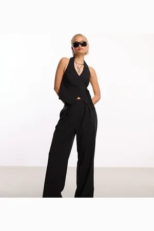 COLLUSION Tailored wide leg trousers co-ord with elasticated waistband in