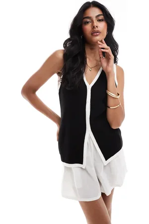 ASOS Knitted longline v waistcoat in