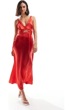 Never Fully Dressed Lace cut-out slip midaxi dress in