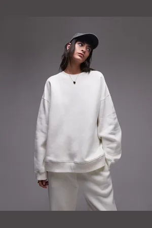 Topshop Premium co ord seam detail sweat in ecru - IVORY