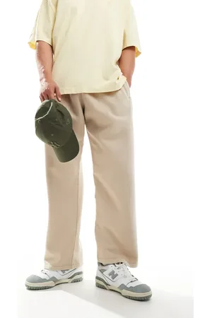 ADPT. Oversized wide fit jogger in washed beige