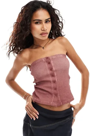 COLLUSION Button trim washed bandeau in
