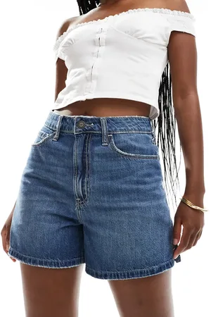 Hollister Ultra high rise 90s fit denim short in dark