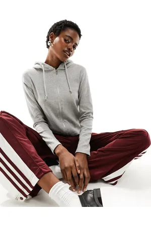 Daisy Street Fitted zip through rib hoodie in