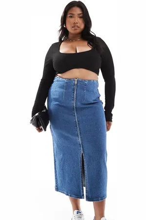 VERO MODA Denim pencil skirt in medium wash