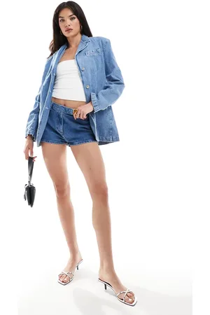 MANGO Denim blazer in light