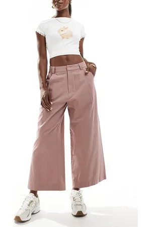 ASOS Wide leg crop trouser in mink