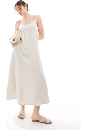 VERO MODA Premium strappy maxi dress in cream