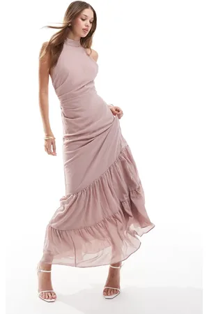 TFNC Bridesmaids halter neck dress in soft