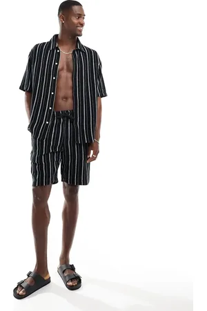 Bershka Textured stripe co-ord short in