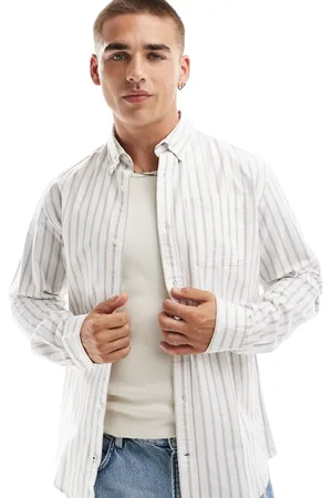 JACK & JONES Shirt with beige stripe