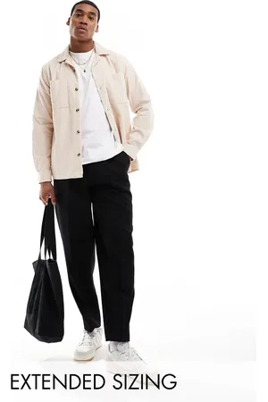 ASOS Cord overshirt with revere collar in light