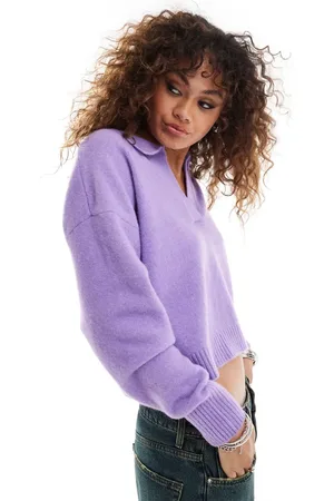 Monki Knitted polo jumper in