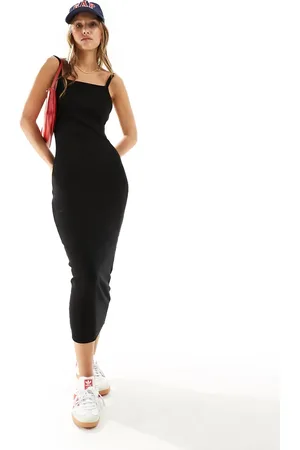 Miss Selfridge Rib backless midi dress in