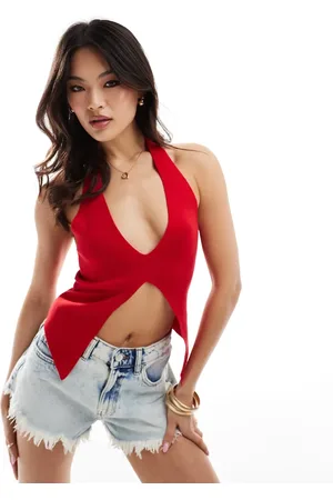 Edikted Sculpt Knitted Split Front Top in