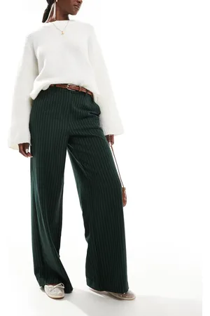 VILA Tailored wide leg trouser in pinstripe